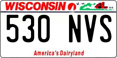 WI license plate 530NVS