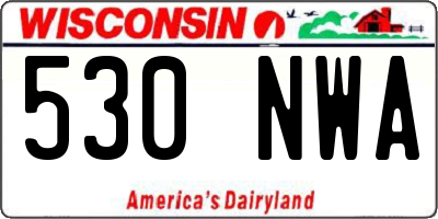 WI license plate 530NWA