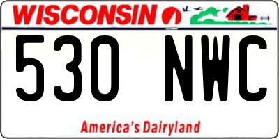 WI license plate 530NWC