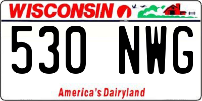 WI license plate 530NWG
