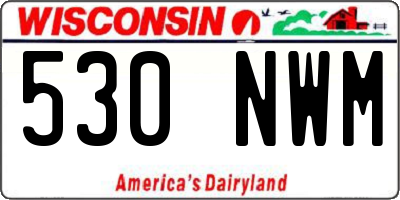 WI license plate 530NWM