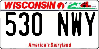 WI license plate 530NWY