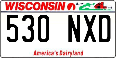 WI license plate 530NXD