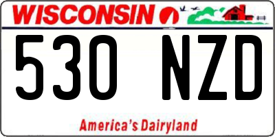 WI license plate 530NZD