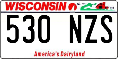 WI license plate 530NZS