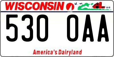 WI license plate 530OAA