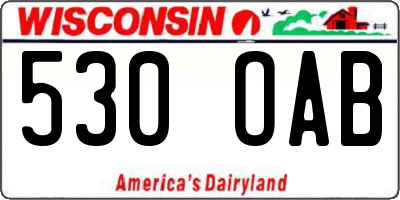 WI license plate 530OAB