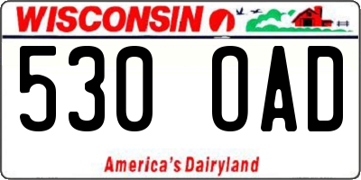 WI license plate 530OAD
