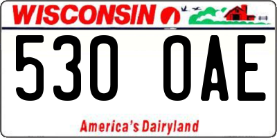 WI license plate 530OAE
