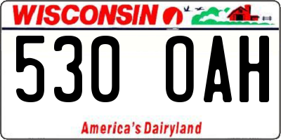 WI license plate 530OAH