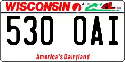 WI license plate 530OAI