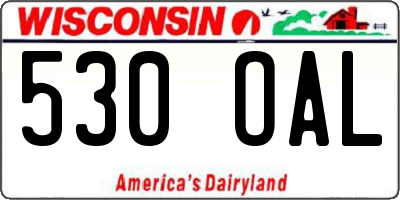WI license plate 530OAL