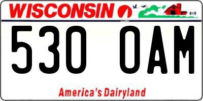 WI license plate 530OAM