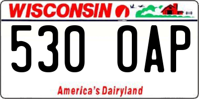WI license plate 530OAP