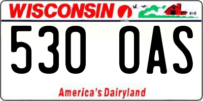 WI license plate 530OAS