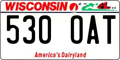 WI license plate 530OAT