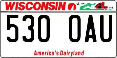 WI license plate 530OAU