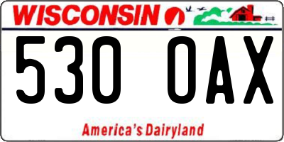 WI license plate 530OAX