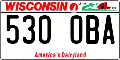 WI license plate 530OBA