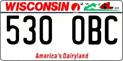 WI license plate 530OBC