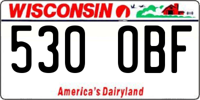 WI license plate 530OBF