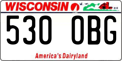WI license plate 530OBG