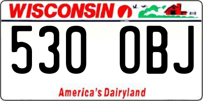 WI license plate 530OBJ
