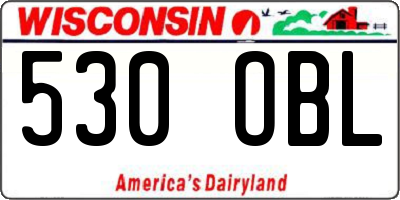 WI license plate 530OBL