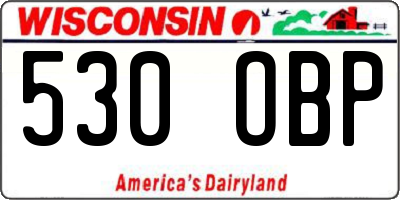 WI license plate 530OBP