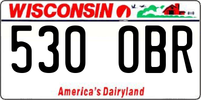 WI license plate 530OBR