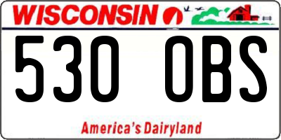 WI license plate 530OBS