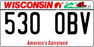 WI license plate 530OBV