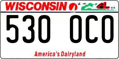 WI license plate 530OCO