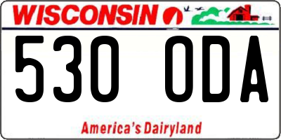 WI license plate 530ODA