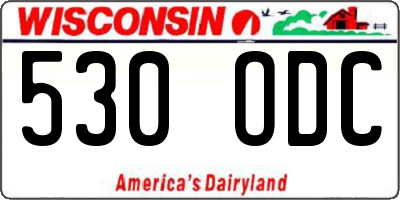 WI license plate 530ODC