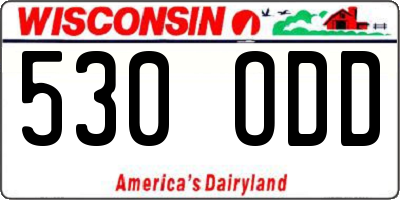 WI license plate 530ODD