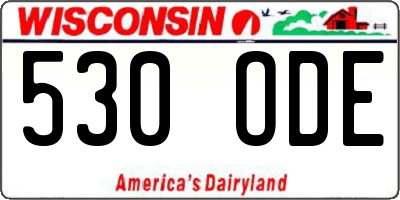 WI license plate 530ODE