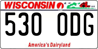 WI license plate 530ODG