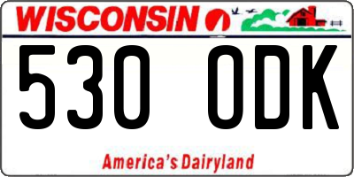 WI license plate 530ODK