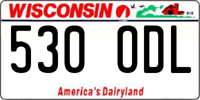 WI license plate 530ODL