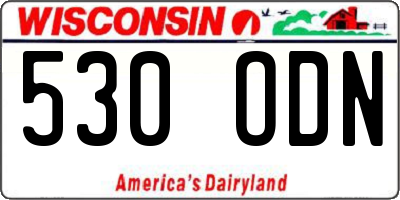 WI license plate 530ODN