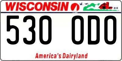 WI license plate 530ODO