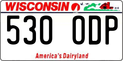 WI license plate 530ODP