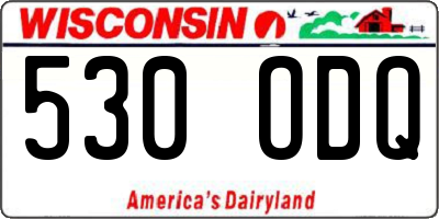 WI license plate 530ODQ