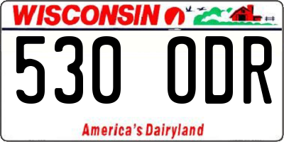 WI license plate 530ODR