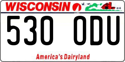 WI license plate 530ODU