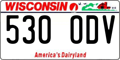 WI license plate 530ODV