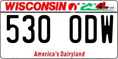 WI license plate 530ODW
