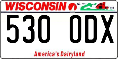 WI license plate 530ODX