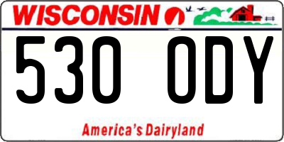 WI license plate 530ODY